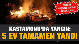 Kastamonu'da yangın: 5 ev tamamen yandı